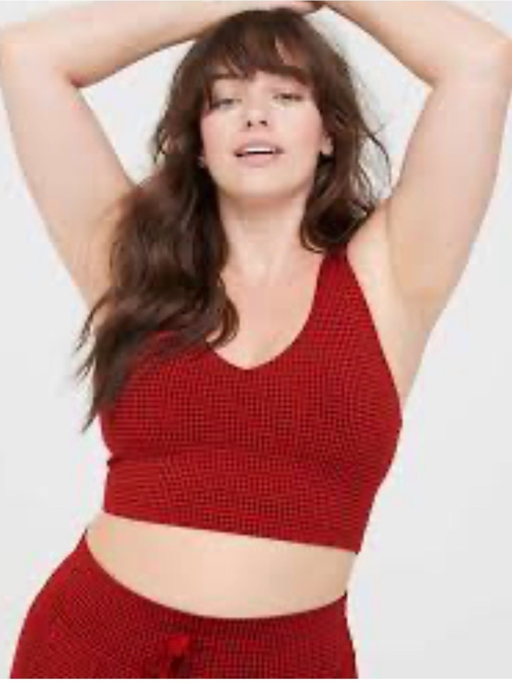 OFFLINE By Aerie Mini Houndstooth V-Neck Longline Sports Bra size XL loungewear